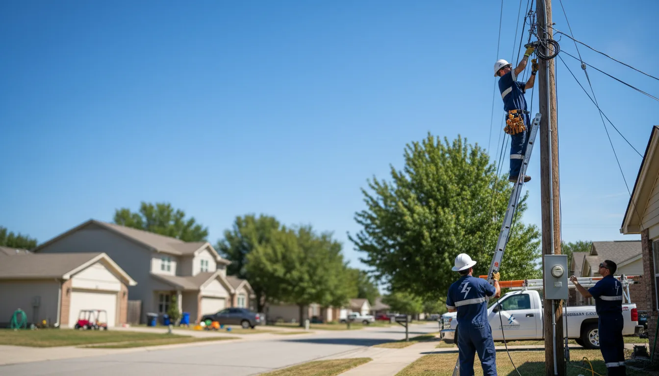 Residential electrician providing installation services in Hilbert, WI